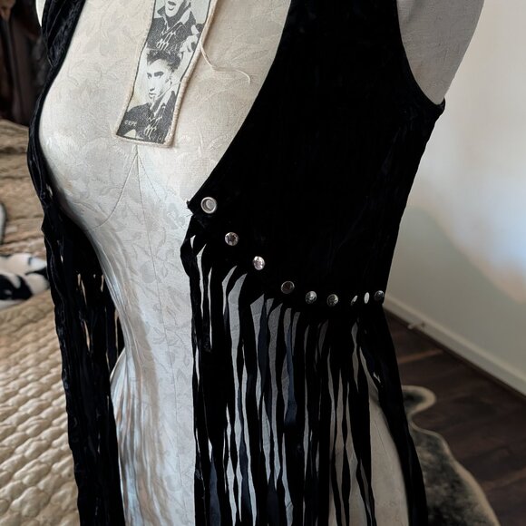 Vintage Rare 90's Lip Service Crushed Velvet Vest - Picture 5 of 8